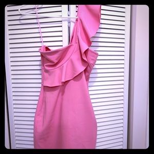 Likely pink one shoulder dress